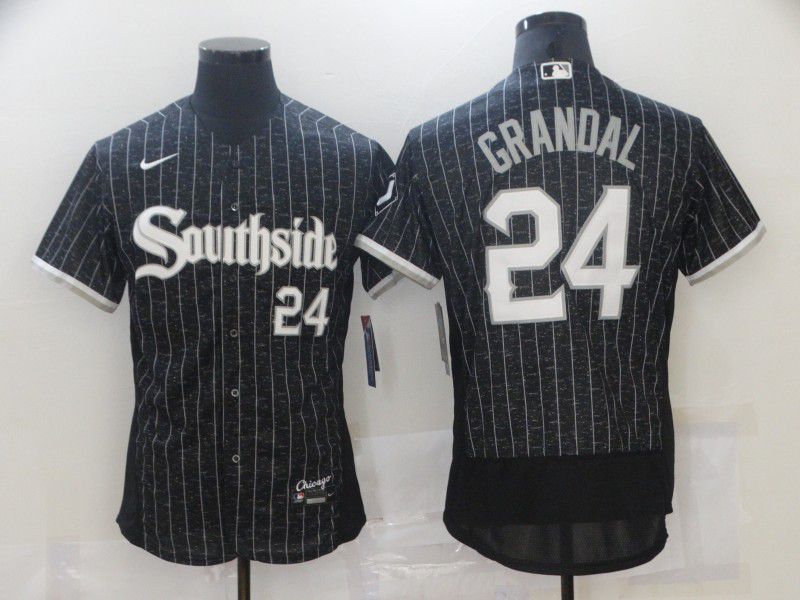 Men Chicago White Sox #24 Grandal City Edition Black Elite Nike 2021 MLB Jersey->chicago white sox->MLB Jersey